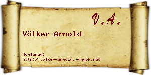 Völker Arnold névjegykártya