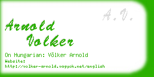 arnold volker business card