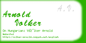 arnold volker business card